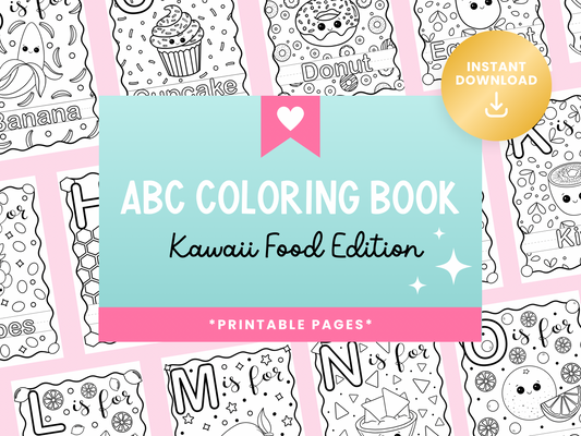 ABC Coloring Book: Kawaii Food Edition